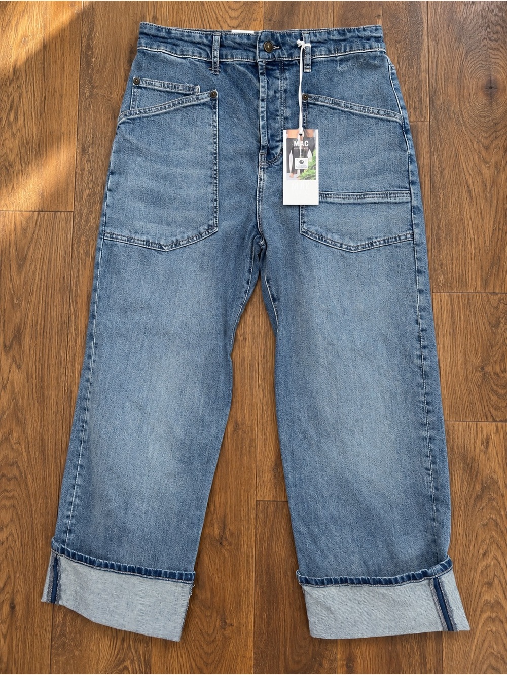 MAC Jeans BAGGY Straight Relaxed Fit Cuffed Jeans D528 Sz 6 NWT